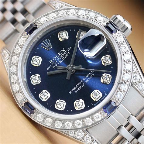 blue diamond rolex|rolex blue face with diamonds.